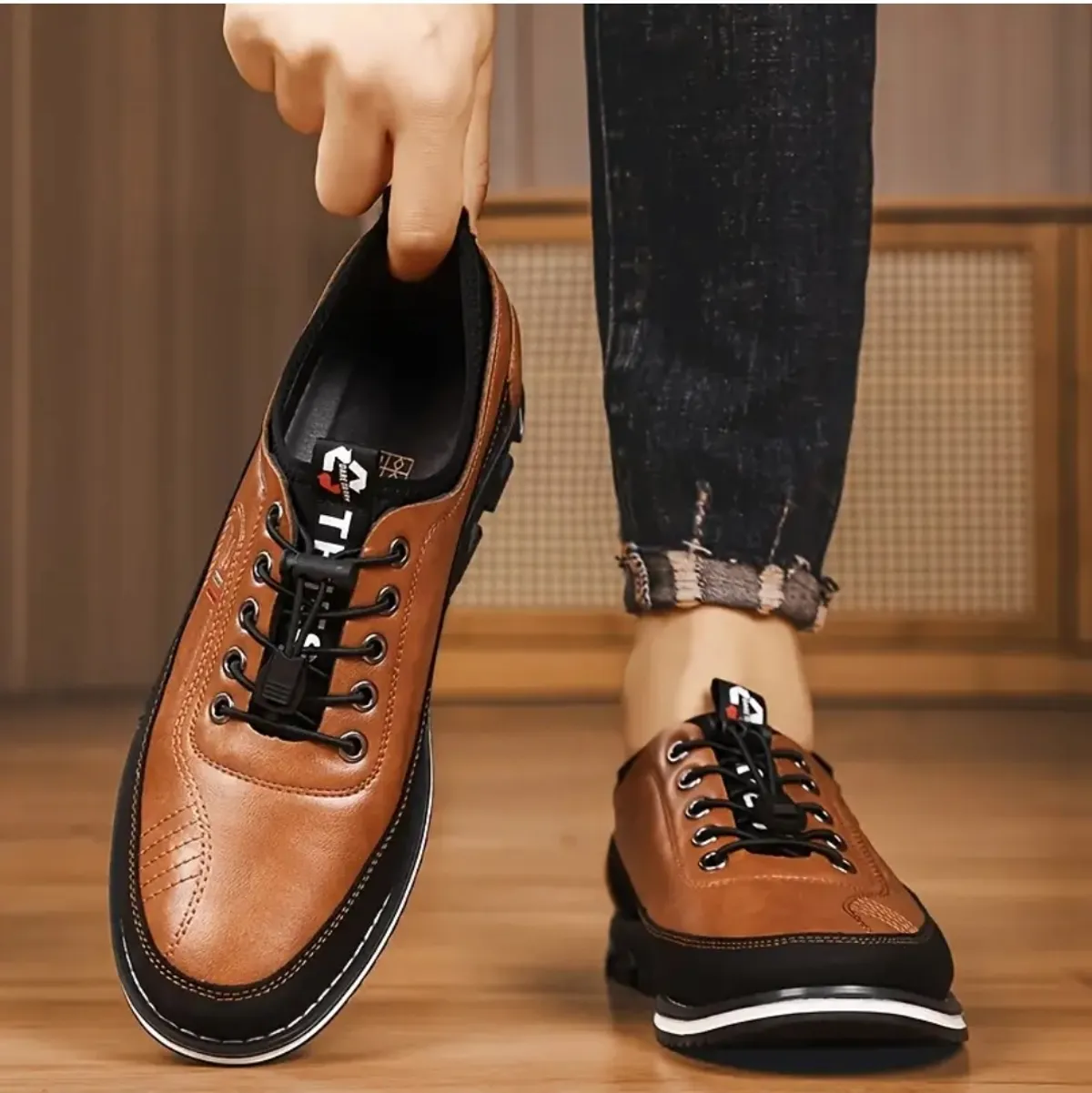 Men's Business Style Slip-On Loafers, Comfortable Non-Slip Casual PVC Sole Durable Men's Outdoor Walking Shoes