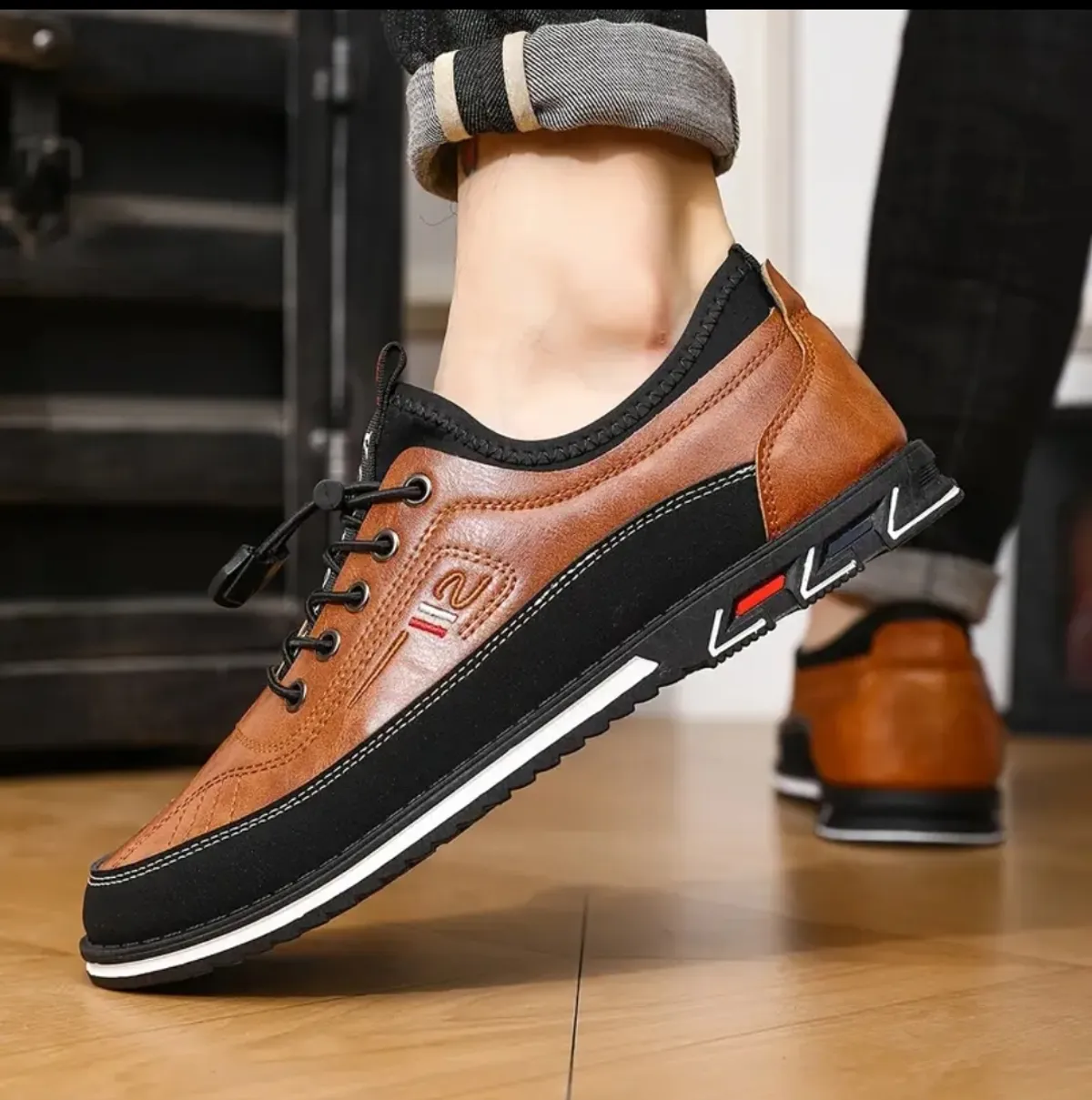 Men's Business Style Slip-On Loafers, Comfortable Non-Slip Casual PVC Sole Durable Men's Outdoor Walking Shoes
