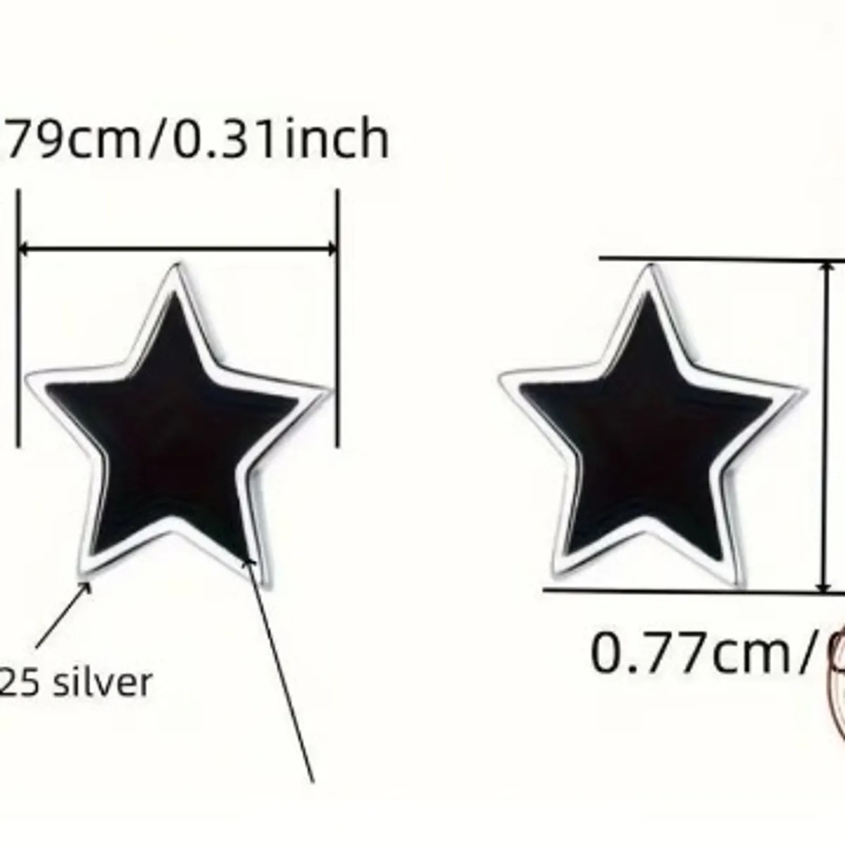Silver Five Pointed Star Design earrings
