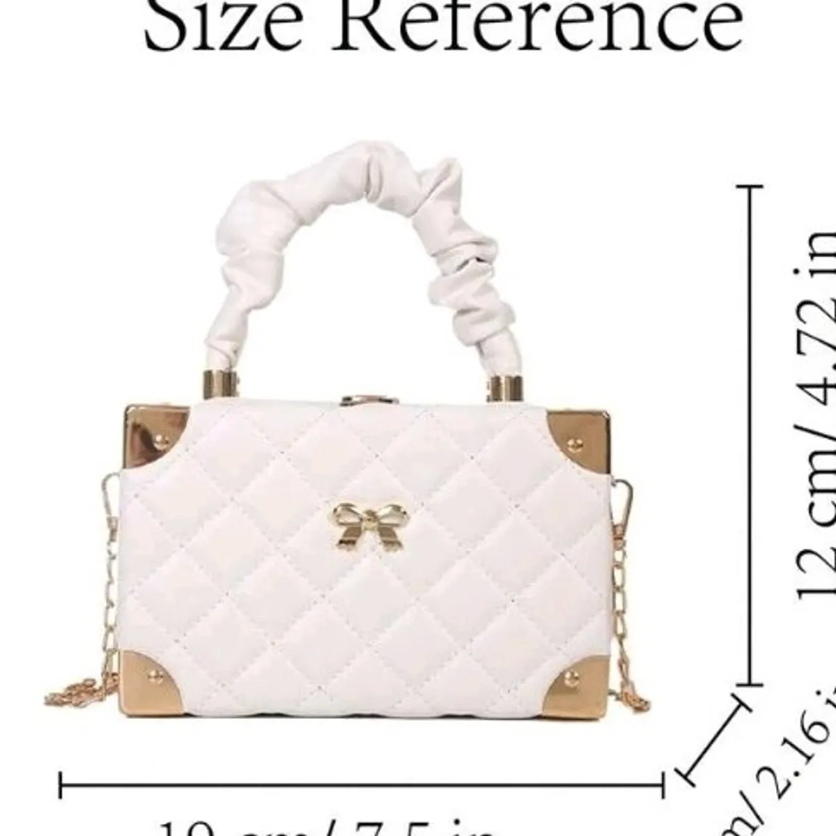 Women's White & Gold Quilted Shoulder Bag