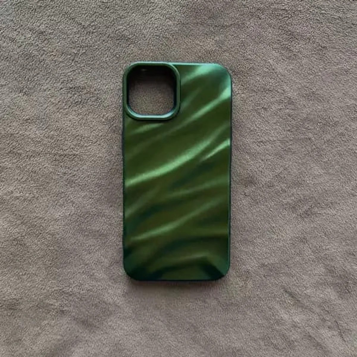 Green Satin Pleated Phone Case for iPhone 12 Pro