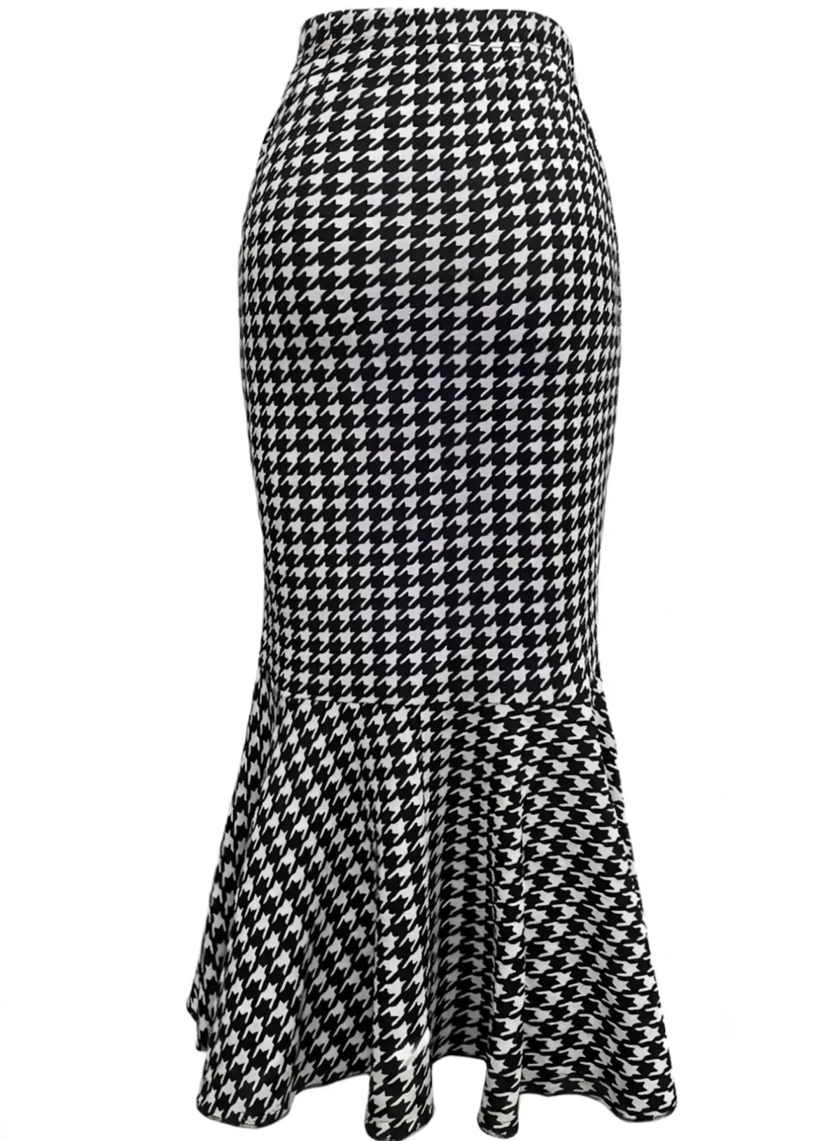 3PCS  Elegant Polka Dot Houndstooth Print Mermaid Skirts - Size L