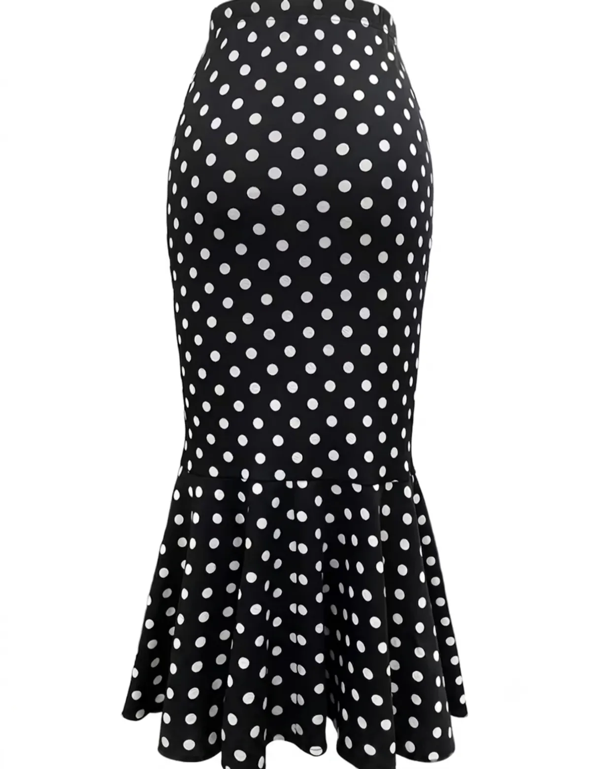 3PCS  Elegant Polka Dot Houndstooth Print Mermaid Skirts - Size L