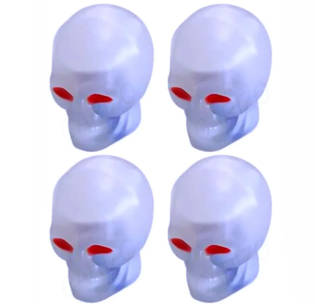 Partheme 4 Pcs Skull Luminous Car Tire Valve Stem Caps