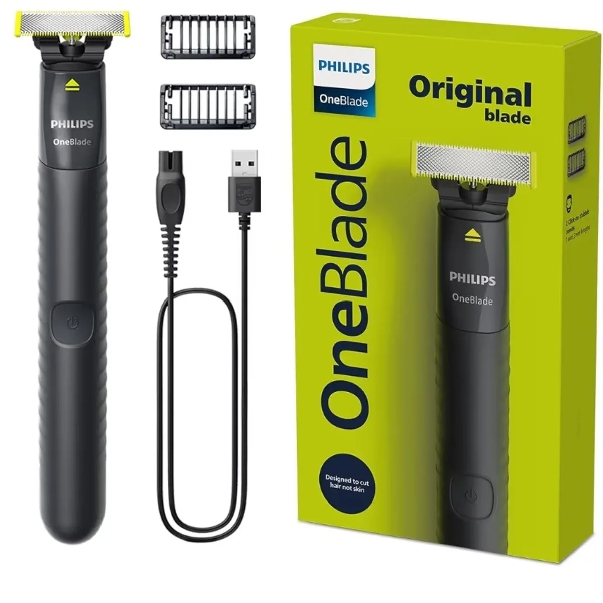 Philips One Blade Face Hybrid Trimmer & Shaver No Skin Irritation as Blade Never Touches Skin Dual Protection Technology