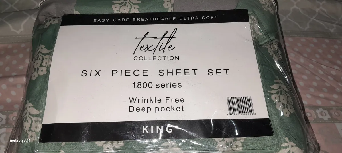 King-size 6-piece sheet set from the Paris Textile Collection, featuring a wrinkle-free design with deep pockets, KINGS SIZE, SHEET SET, 6 PIECE, 6 PIECE