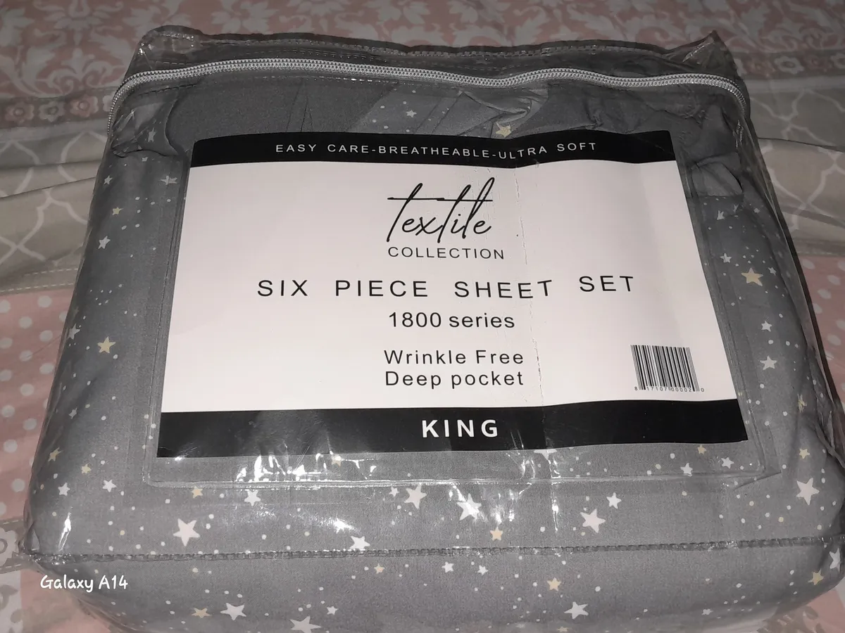 King-size 6-piece sheet set from the Paris Textile Collection, featuring a wrinkle-free design with deep pockets, KINGS SIZE, SHEET SET, 6 PIECE, 6 PIECE