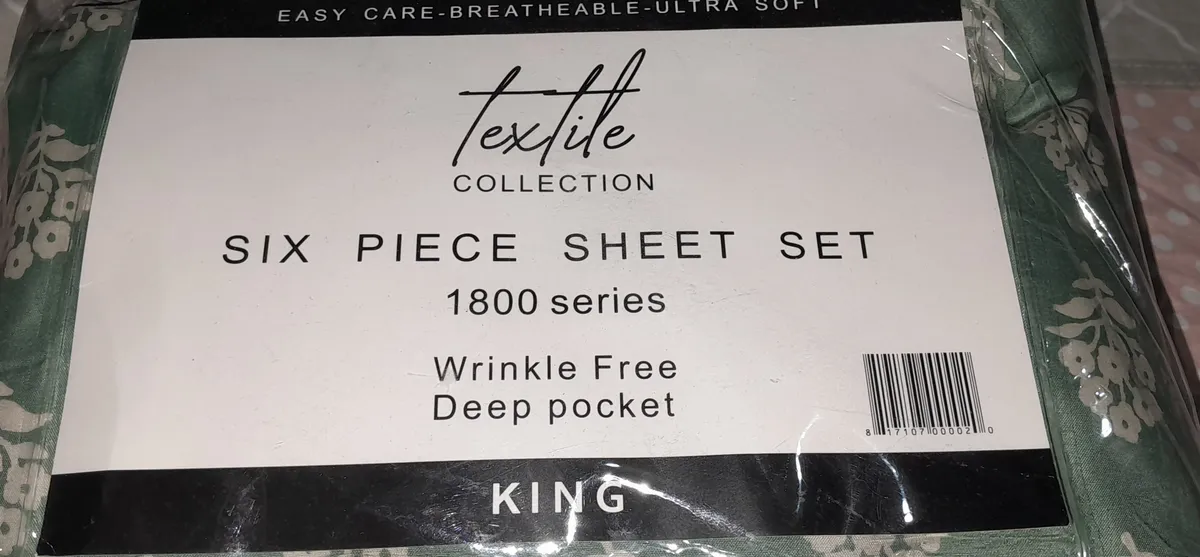 King-size 6-piece sheet set from the Paris Textile Collection, featuring a wrinkle-free design with deep pockets, KINGS SIZE, SHEET SET, 6 PIECE, 6 PIECE
