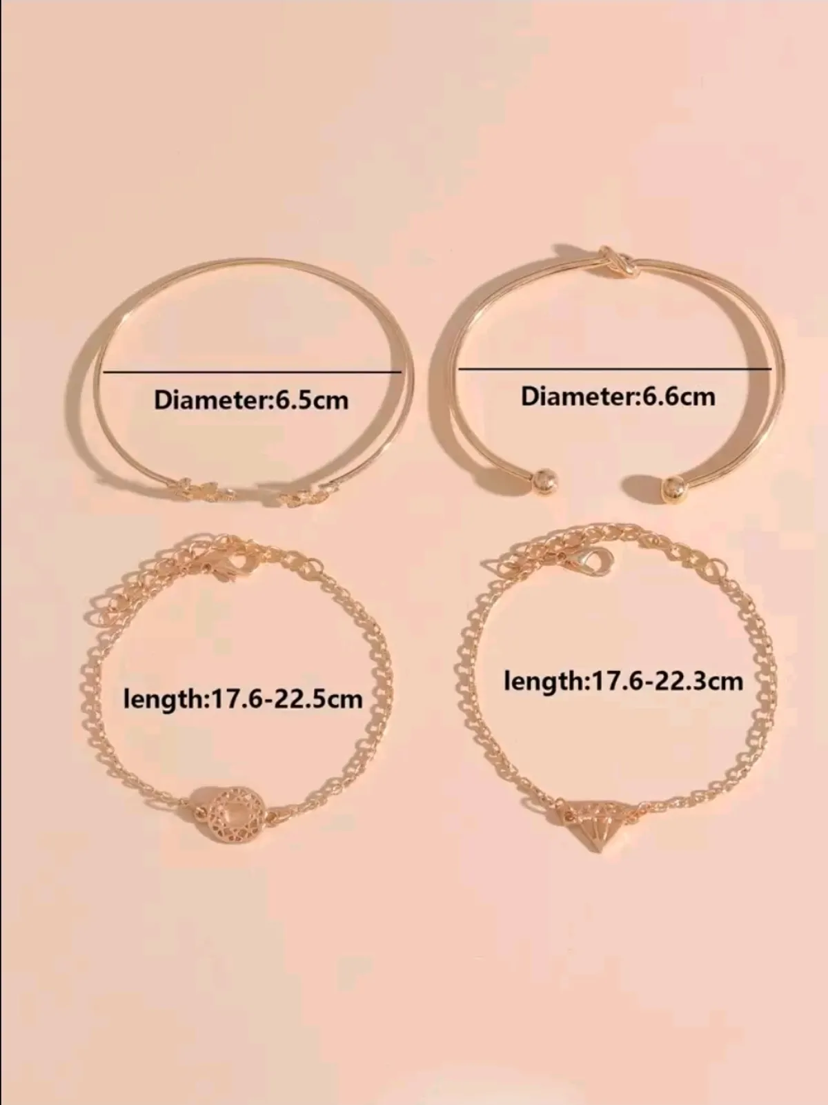 4pcs Leaf & Knot Decor Bracelet