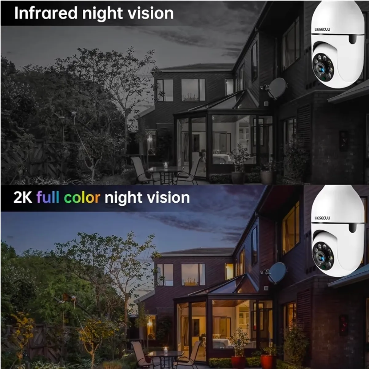 Light Bulb Security Camera -5G& 2.4GHz WiFi 2K Security Cameras Wireless