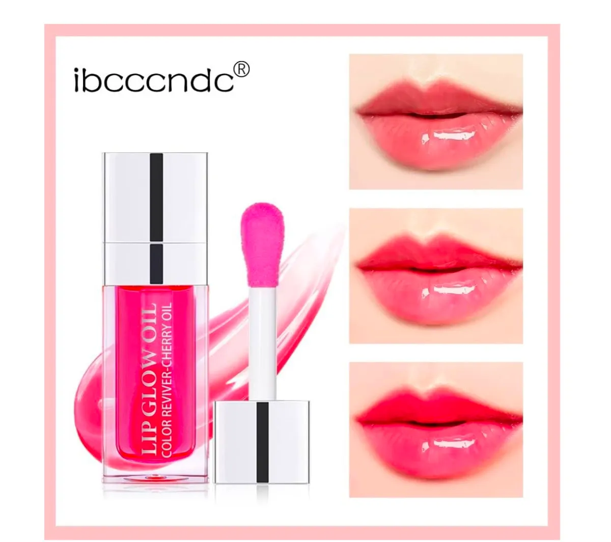 ibcccndc Lip Glow Oil in #015 Cherry Glossy Lip Oil CHERRY OIL INFUSED