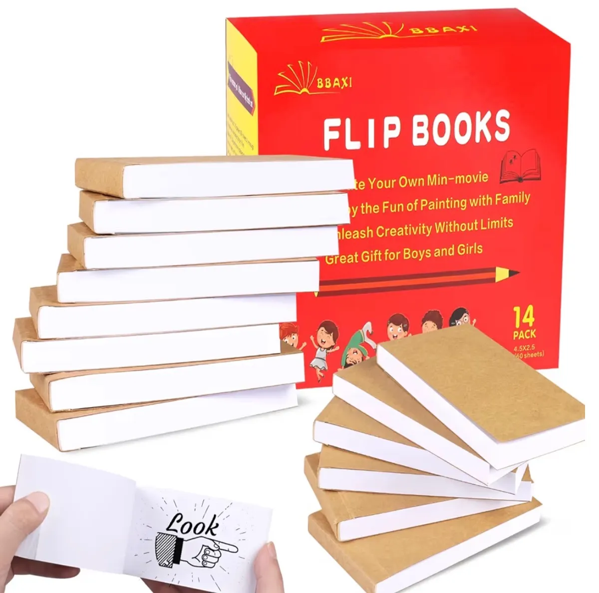 14 Pack Blank Flipbooks