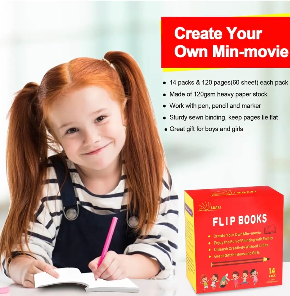 14 Pack Blank Flipbooks