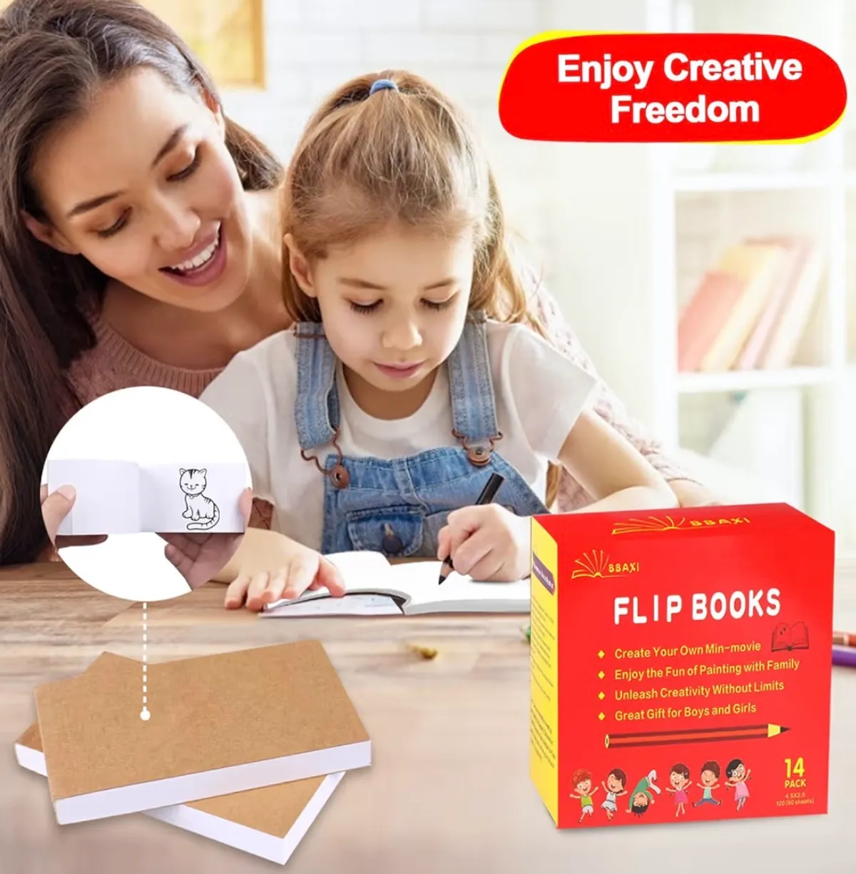 14 Pack Blank Flipbooks