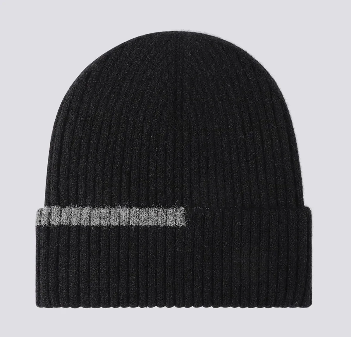 Ribbed Knit Winter Hat with Reflective Detail, Warm and Stylish Beanie
