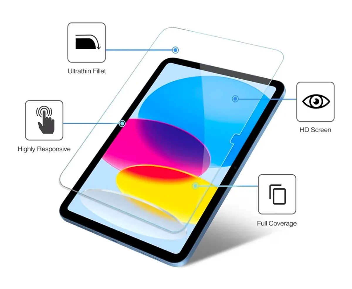 ProCase 2 Pcs Screen Protector for iPad 10th Gen 2022 10.9 Inch, Tempered Glass Film Guard -Clear