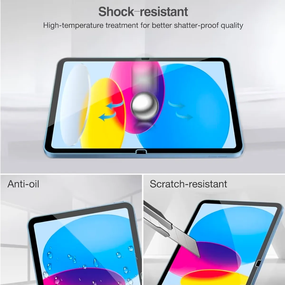 ProCase 2 Pcs Screen Protector for iPad 10th Gen 2022 10.9 Inch, Tempered Glass Film Guard -Clear