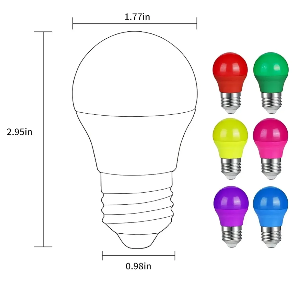 6Pcs Mini Colored LED Bulbs