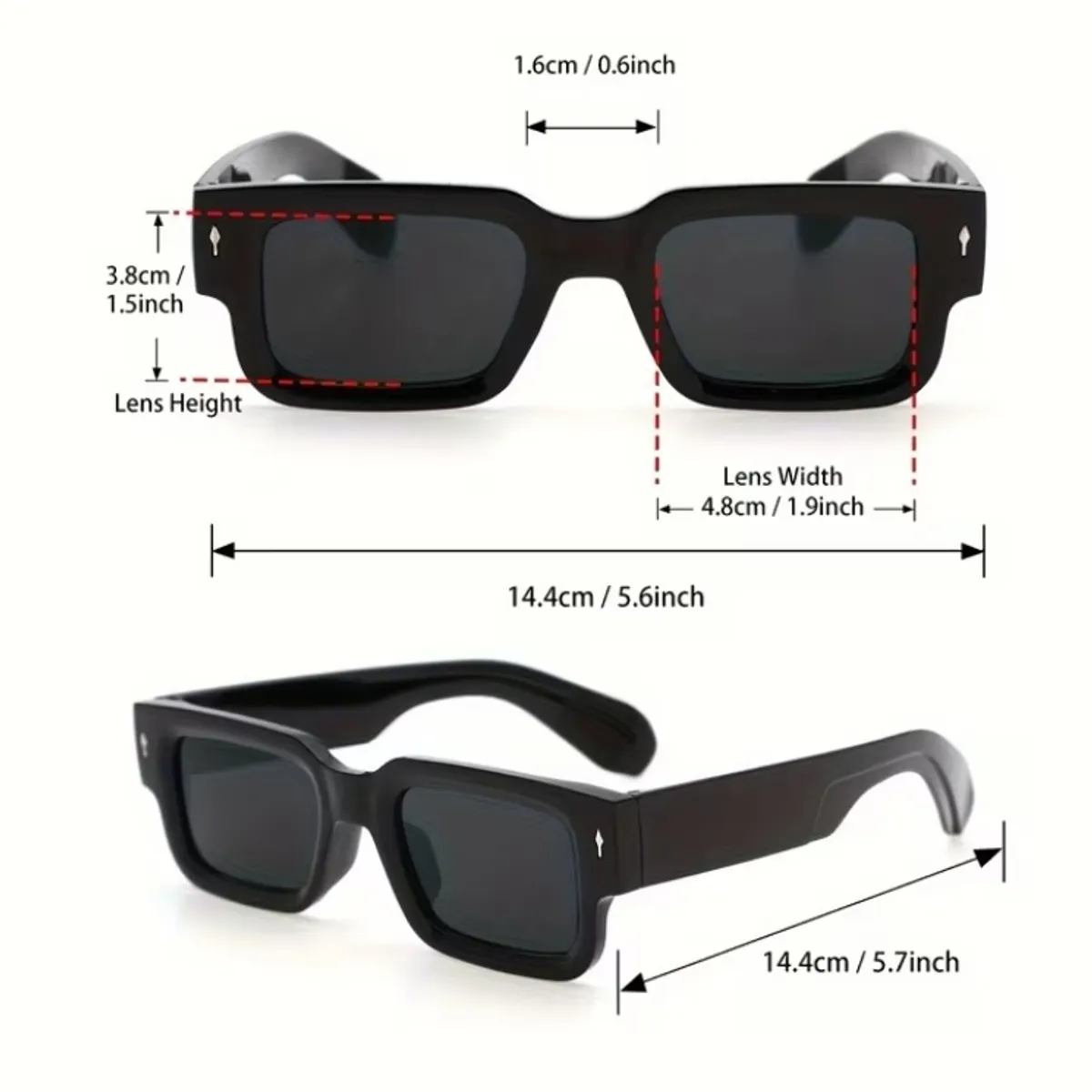 1pc Men's Square Casual Versatile Fashion Glasses
