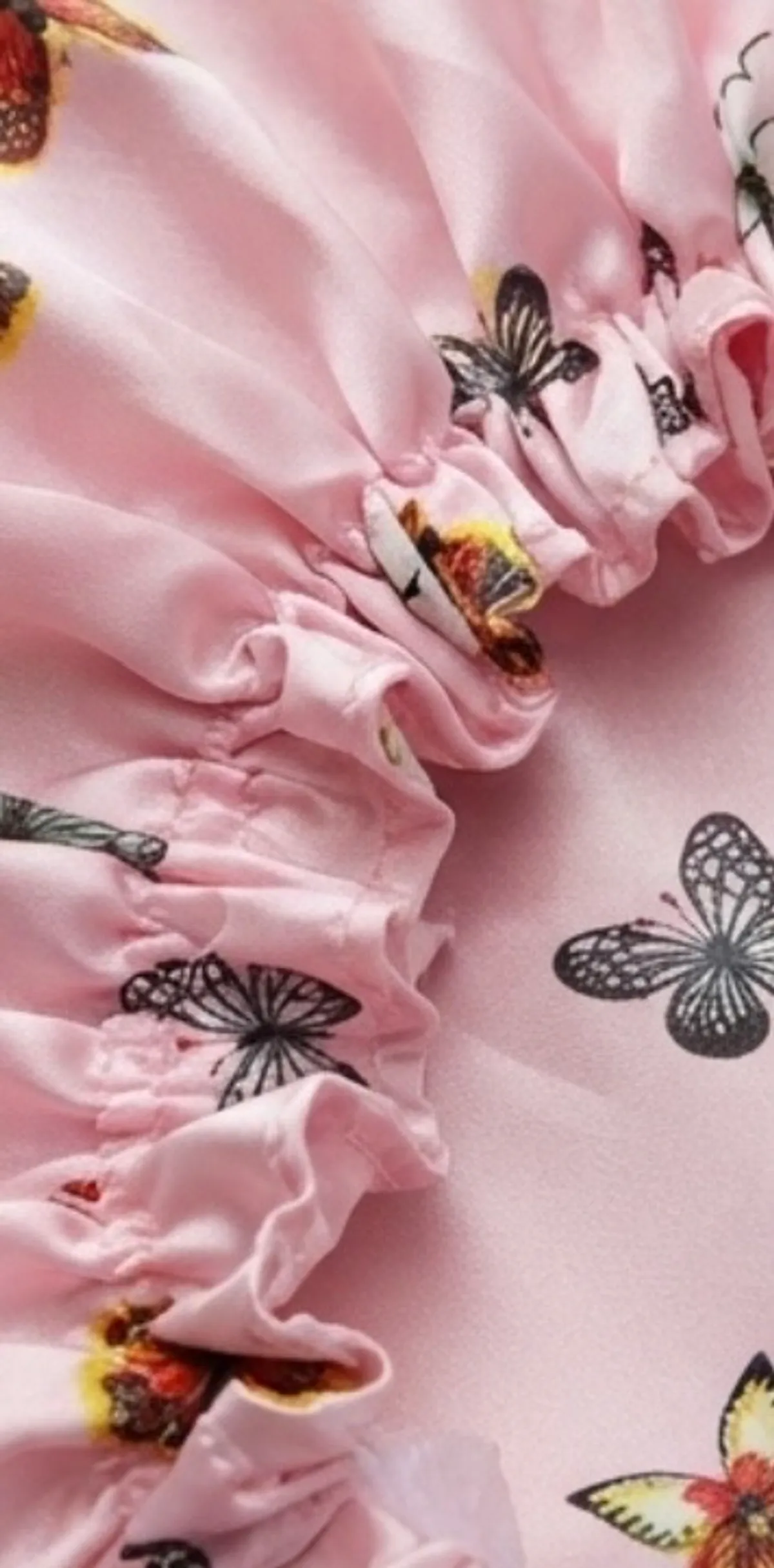 1pc Elastic Satin Bonnet With Butterfly Print