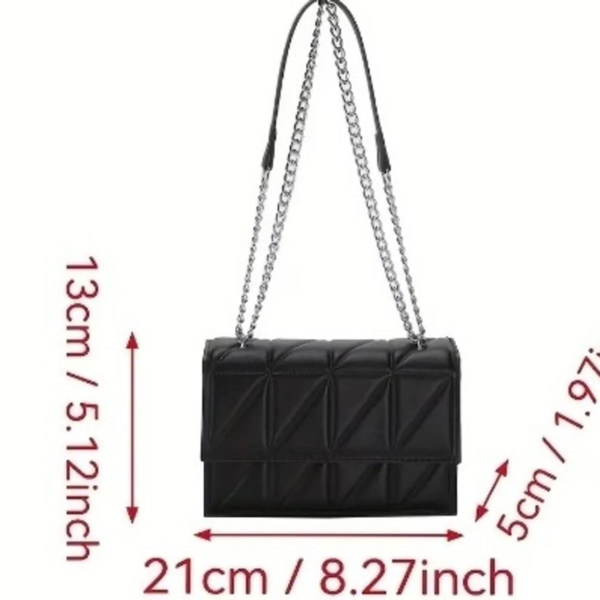 Women's  Black Crossbody ,Single Shoulder Small Square Bag