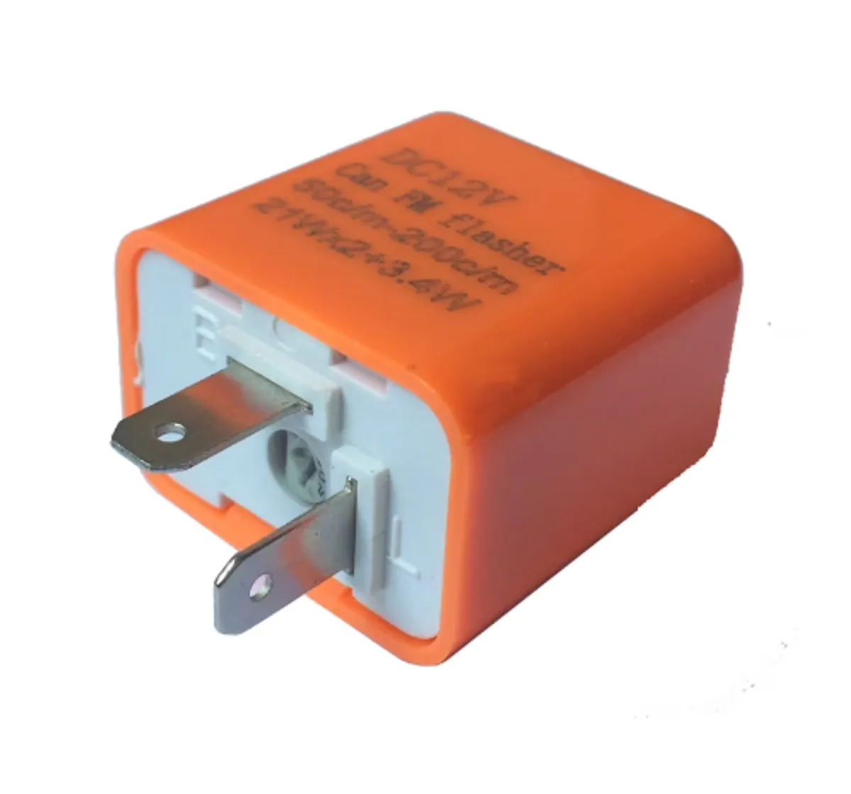 12V 2 Pin Speed Adjustable LED Indicator Flasher Turn Signal Light Relay Resistor Fix Hyper Control Flash for Motorcycle Orange Color