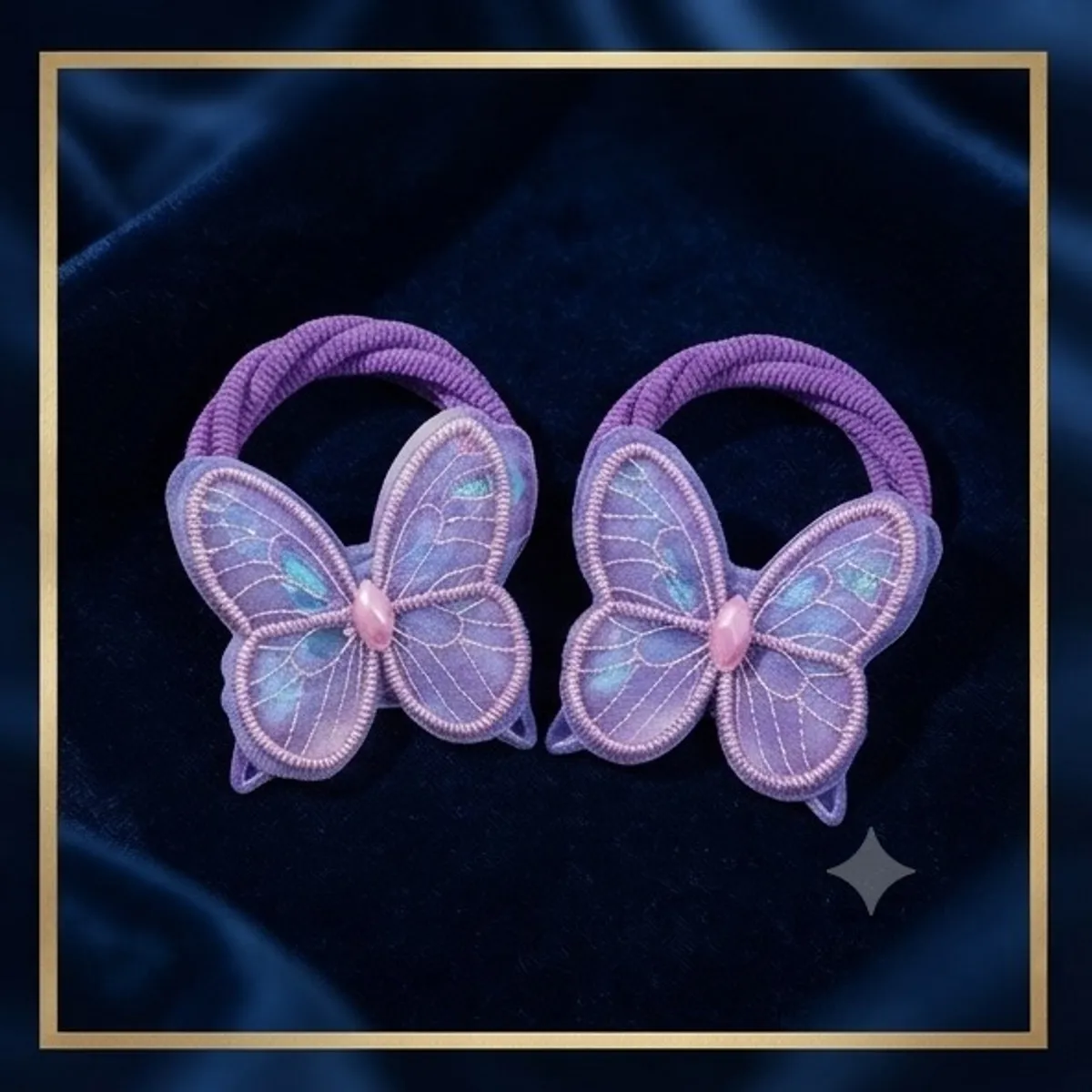 6pcs Cute Butterfly Elastic Hairbands For Girls