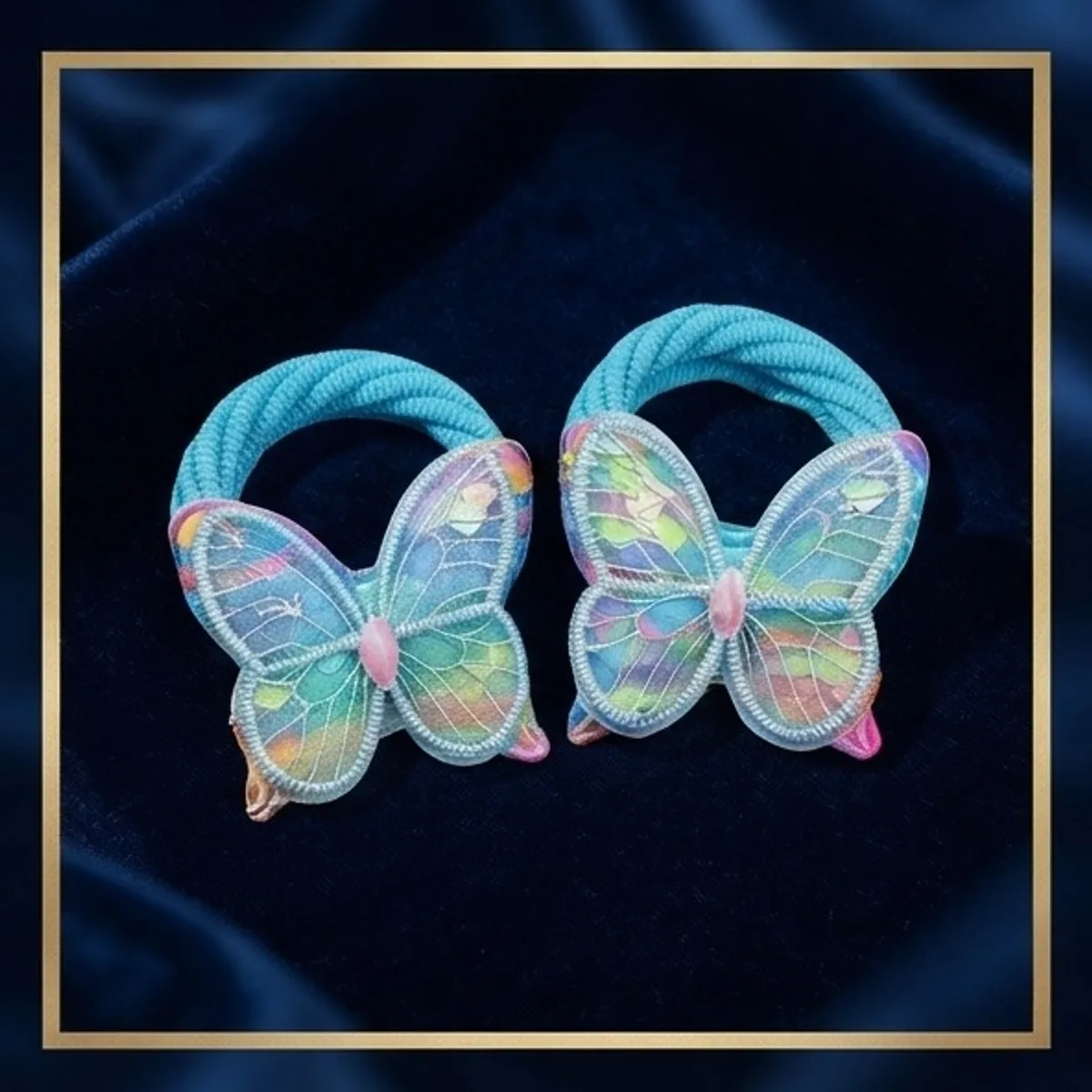 6pcs Cute Butterfly Elastic Hairbands For Girls