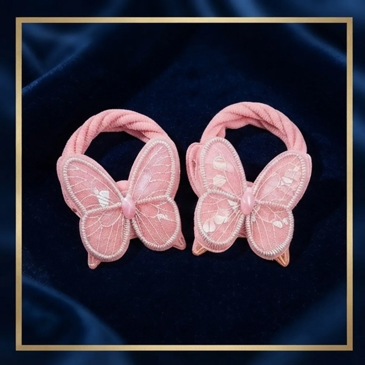 6pcs Cute Butterfly Elastic Hairbands For Girls
