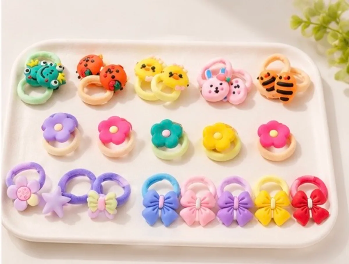 40pcs High-Elasticity Hair Ties, Seamless Scrunchies With Cute Flower Design