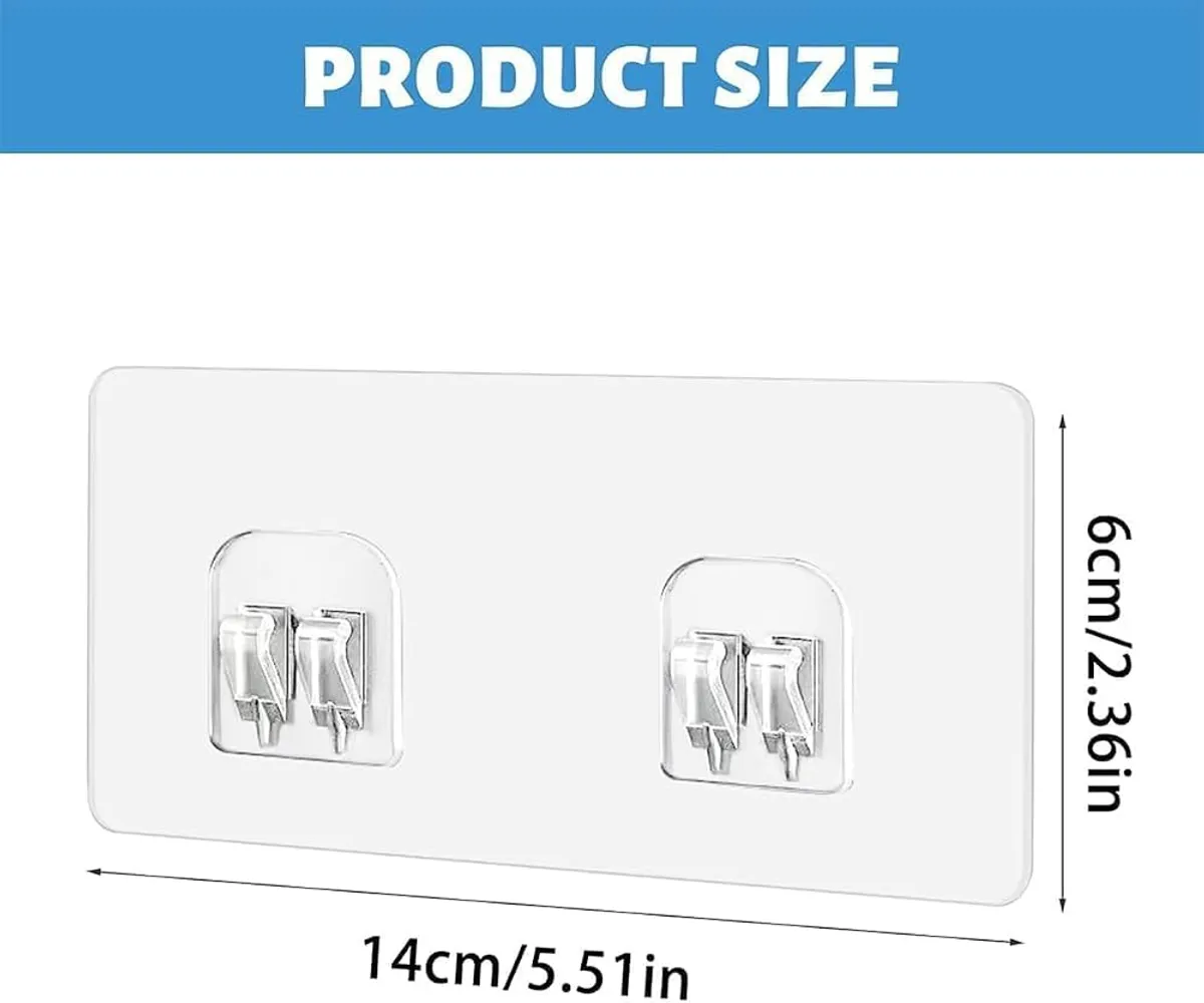 1 Pc Transparent Adhesive Hooks