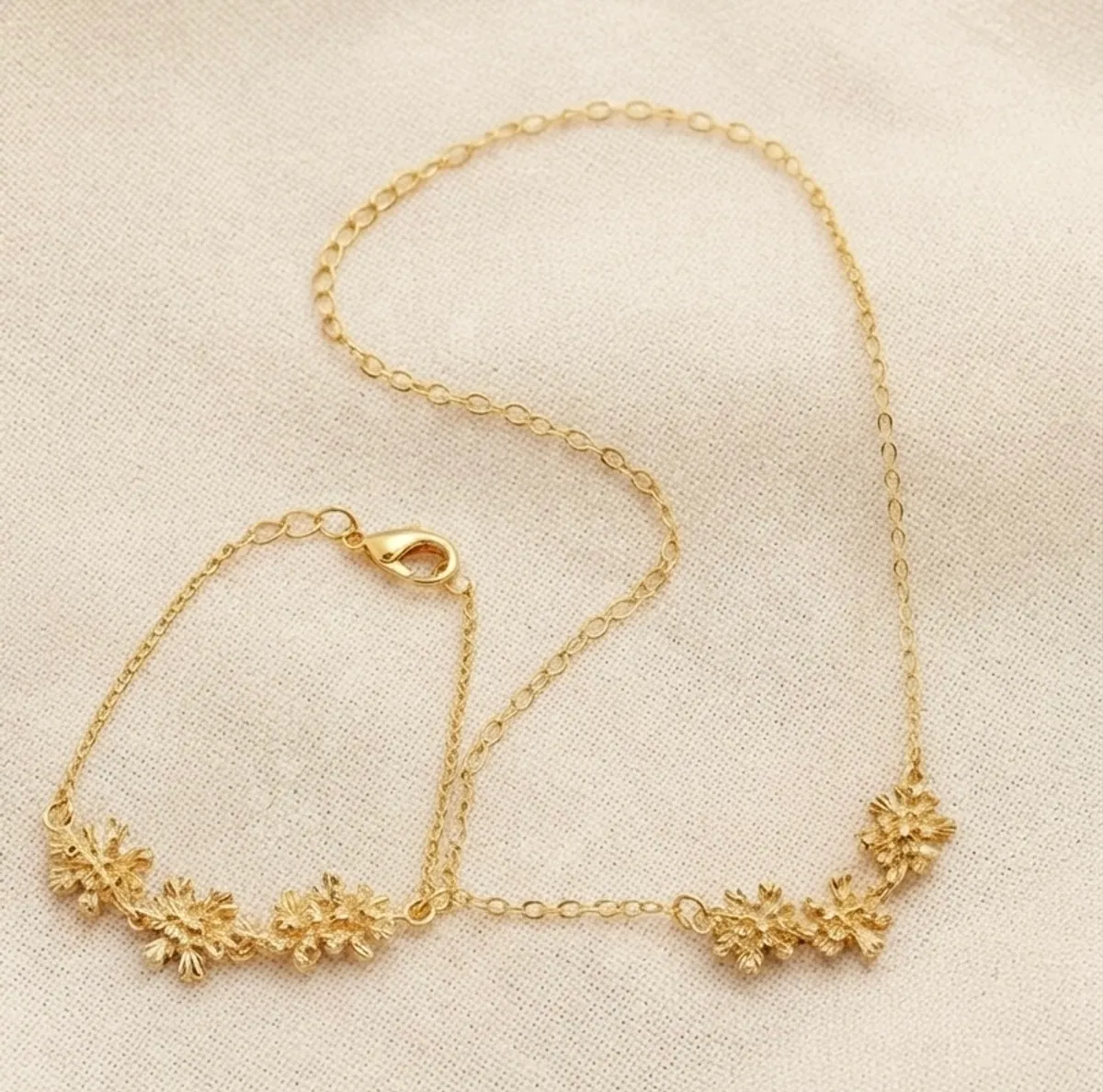 Gold Flower Baby Set- Necklace and Bracelet Set