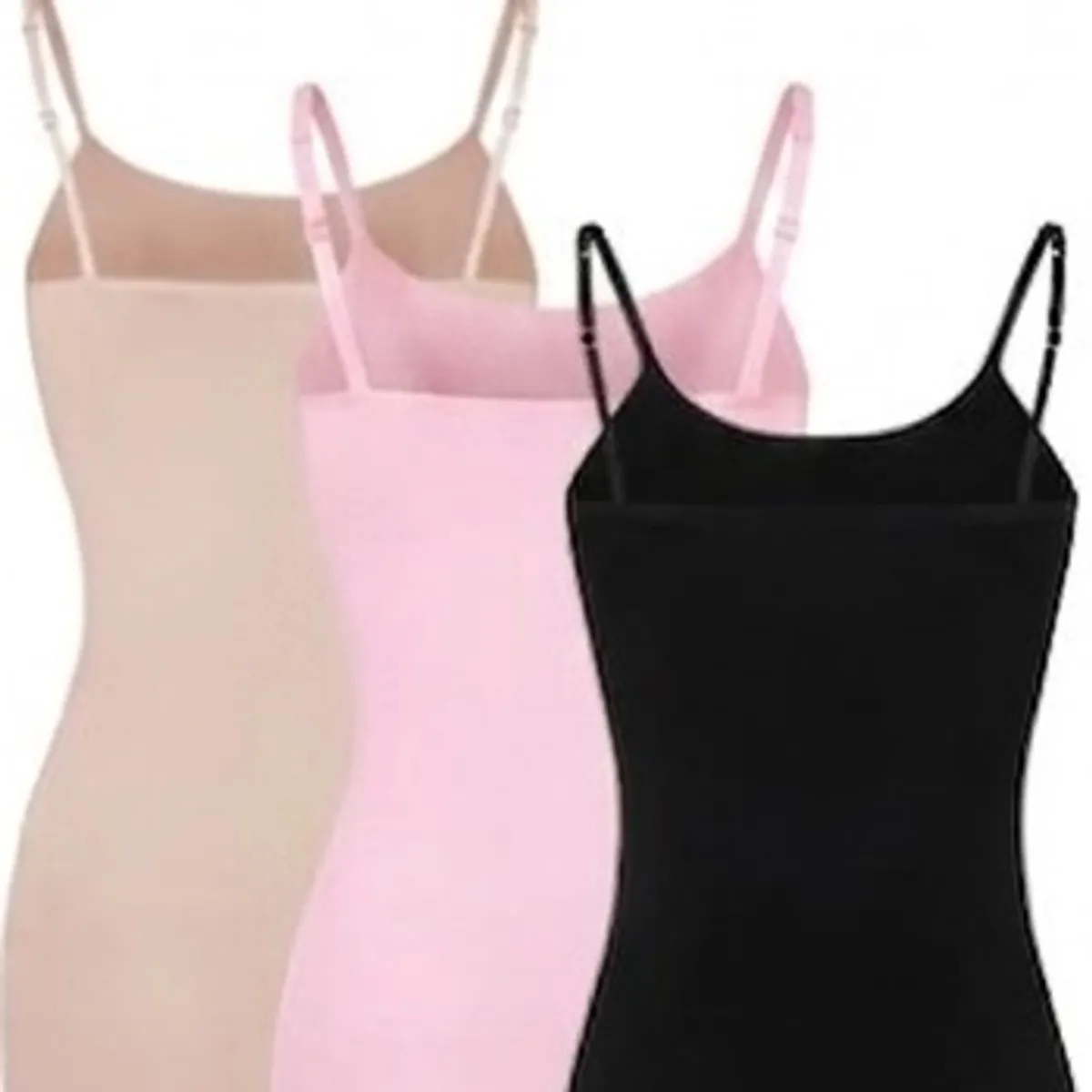 3pcs Women Basic Long Tanks Adjustable Spaghetti Strap Camisole Top-Size XS
