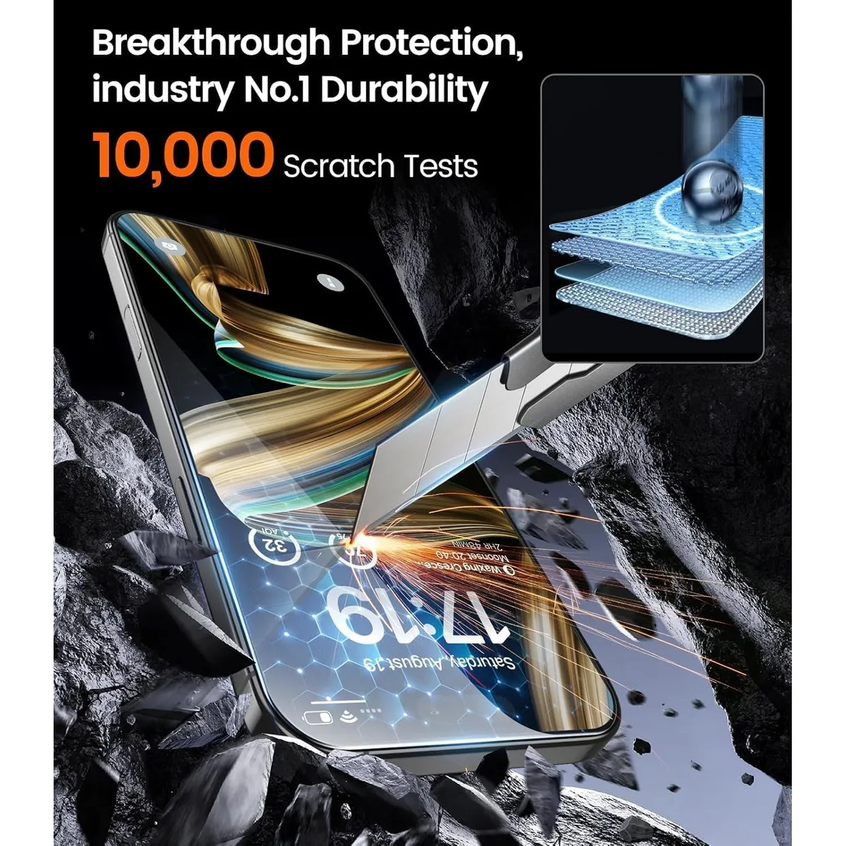 4-Pack Screen Protector for iPhone 17 (6.3"), Tempered Glass with Auto-Alignment Kit, 9H Hardness, Military Grade Shatterproof, HD Clear, Bubble-Free Installation