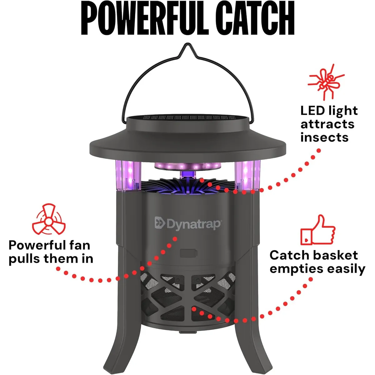 UV LED Outdoor Bug Trap, Rechargeable Mosquito & Fly Catcher, Chemical-Free Insect Zapper Alternative, Portable Hanging Light for Patio, Yard, Camping, 1/4 Acre Coverage
