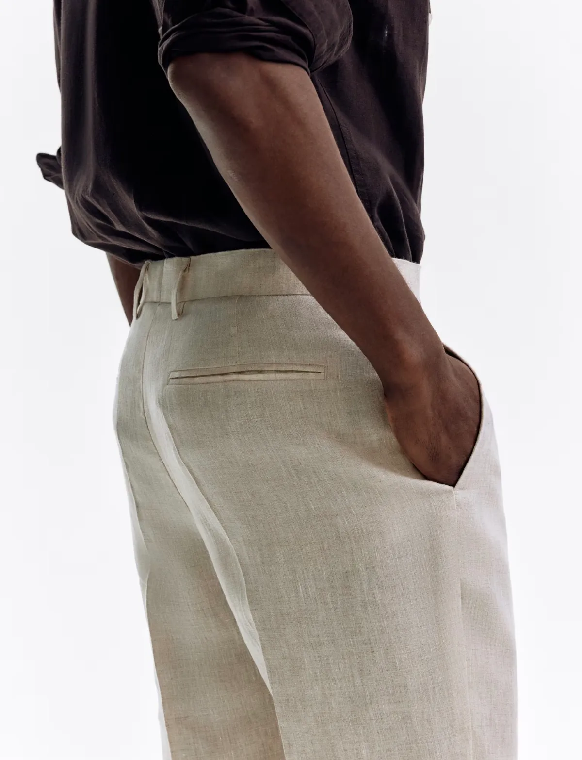 SLIM FIT LINEN SUIT TROUSERS SIZE 34R