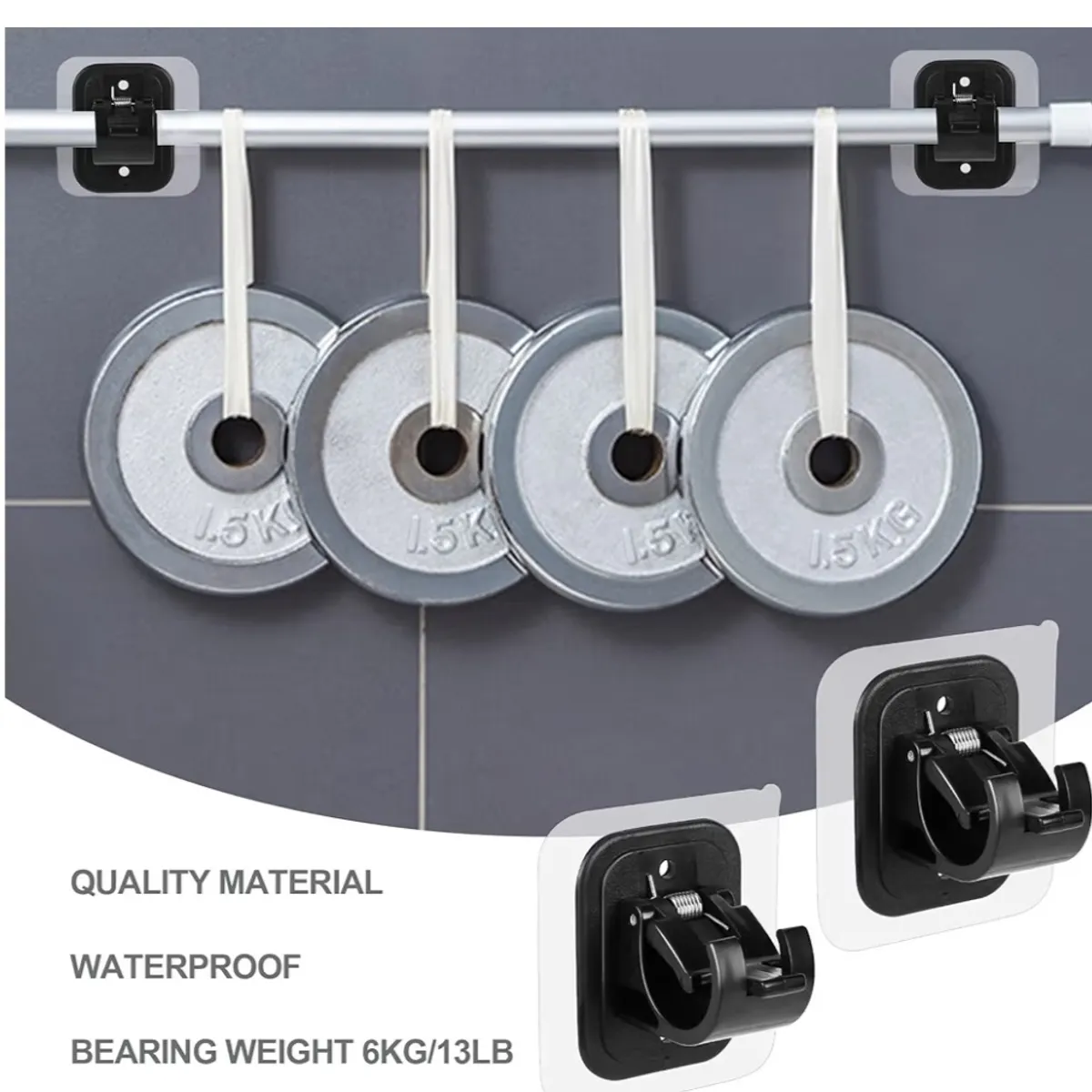 1pk/2PCS No Drill Curtain Rod Brackets
