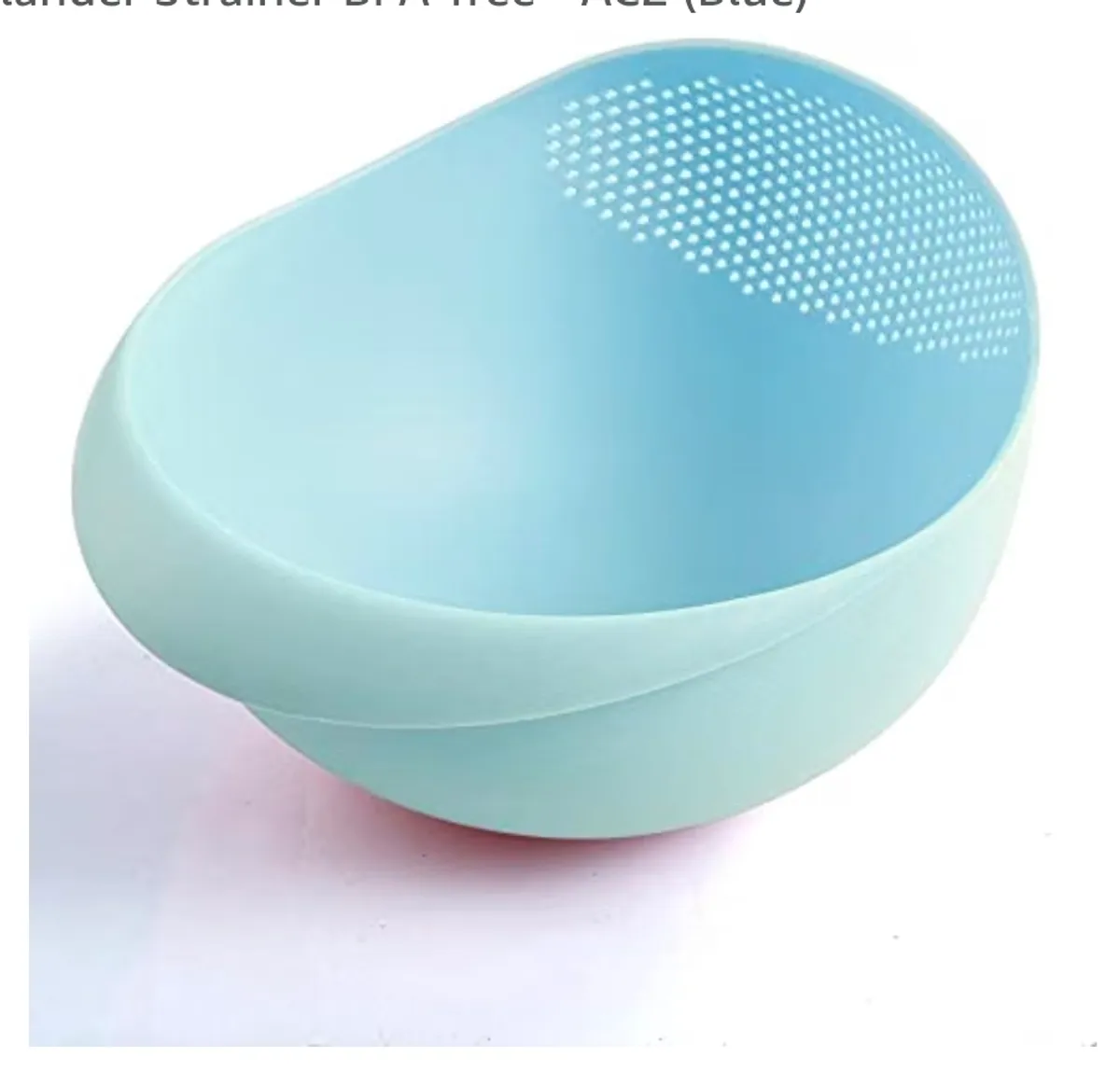 Multi-Functional Bowl with Integrated Colander Strainer (Blue)