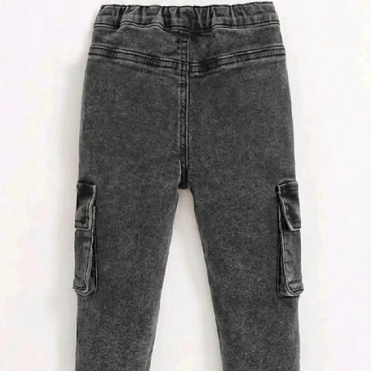 Baby Boy Cat Scratch Flap Pocket Side Cargo Jeans-Size 18-24 M