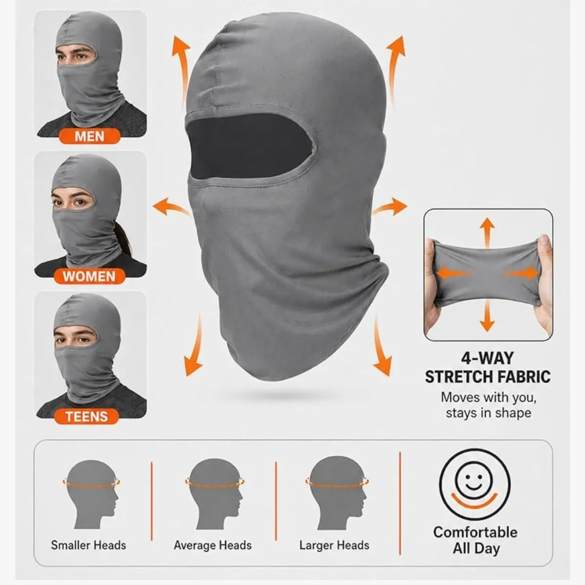 6 Pcs Ski Mask Cover Balaclava Full Face Mask - Mutli Color