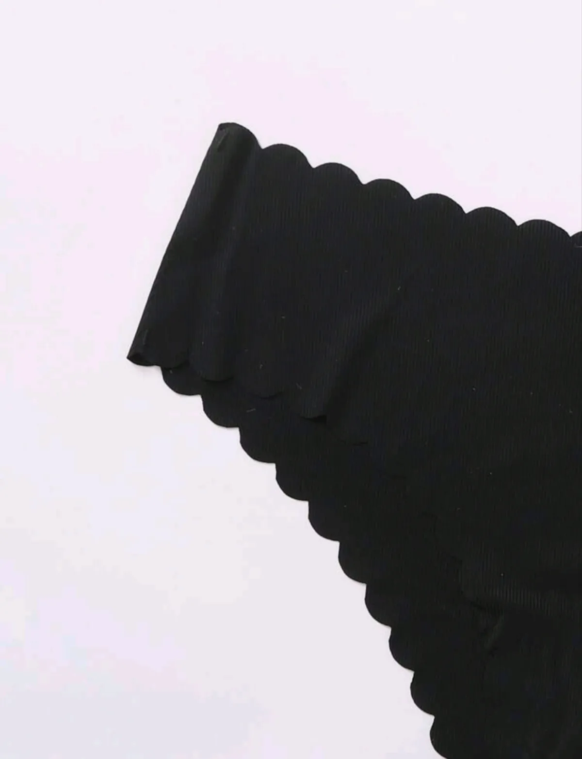 5PCS Seamless Scallop Trim Panty Set - Size L