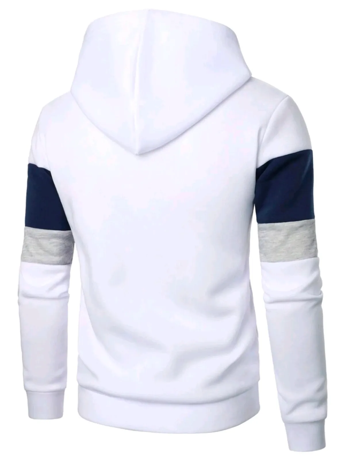 Men's Hooded Colorblock Long Sleeve Casual Going Out Sweatshirt With Text Letter Print - Size M