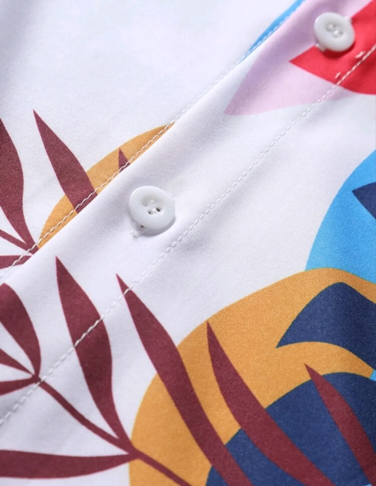 Men's White Floral Tropical Print Shirt & Shorts Set - Size M