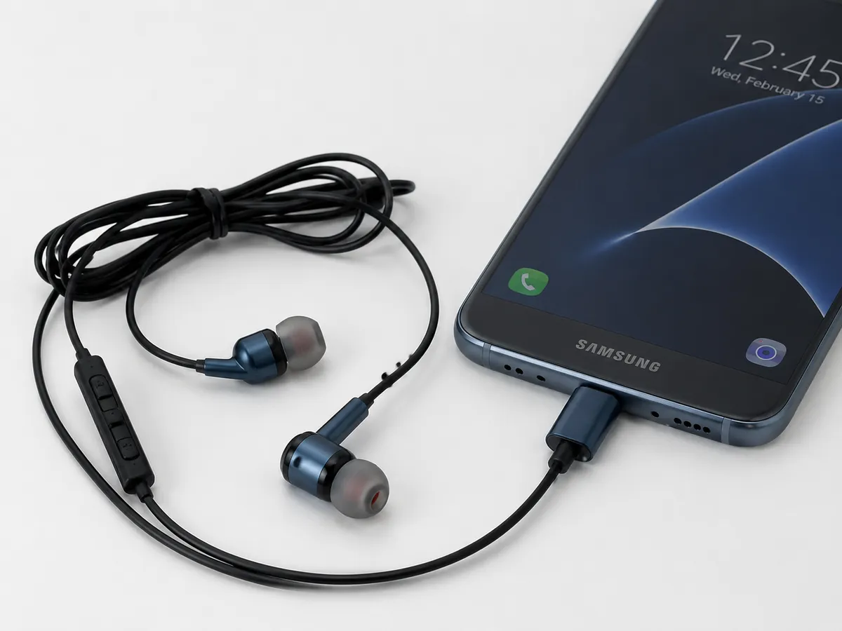 Type-C Wired Earphones With Mic Stereo Sound, Blue & Black | Compatible with iPhone 15, 16, 17, Samsung Galaxy S23, S22, S21, Huawei & All USB-C Phones