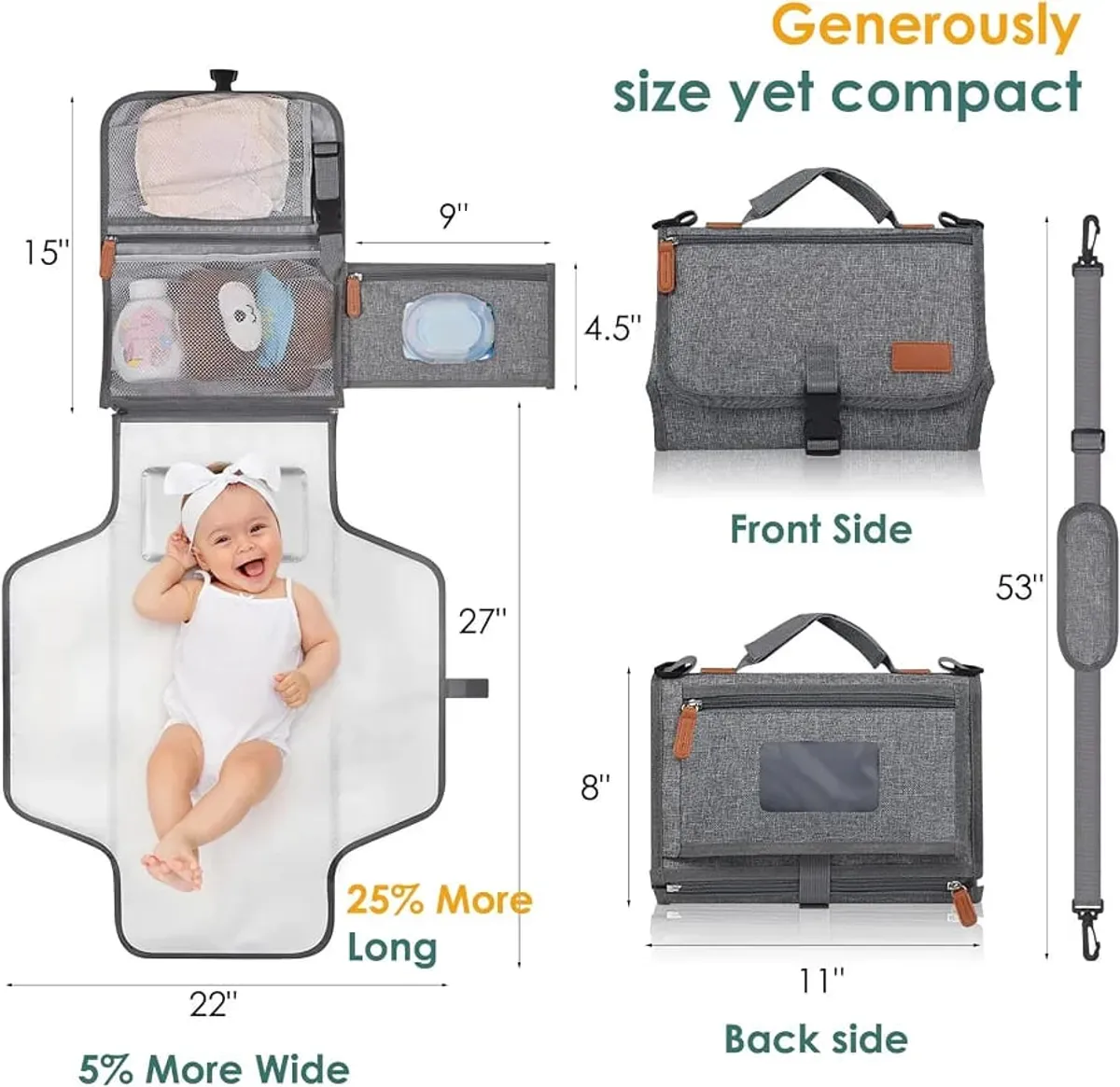Portable Diaper Changing Bag with Strap