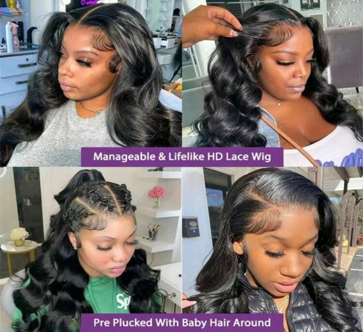 30 Inch Human Hair Body Wave Wig - 13x6 HD Transparent Lace Front, Suitable For Women
