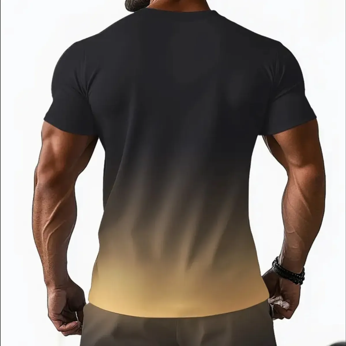 Men's graphic New York City yellow-to-black T-Shirt-Size L