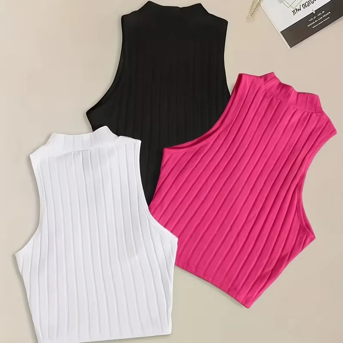 3 Pack Women's Solid Color Fashion Tank Tops - Size M