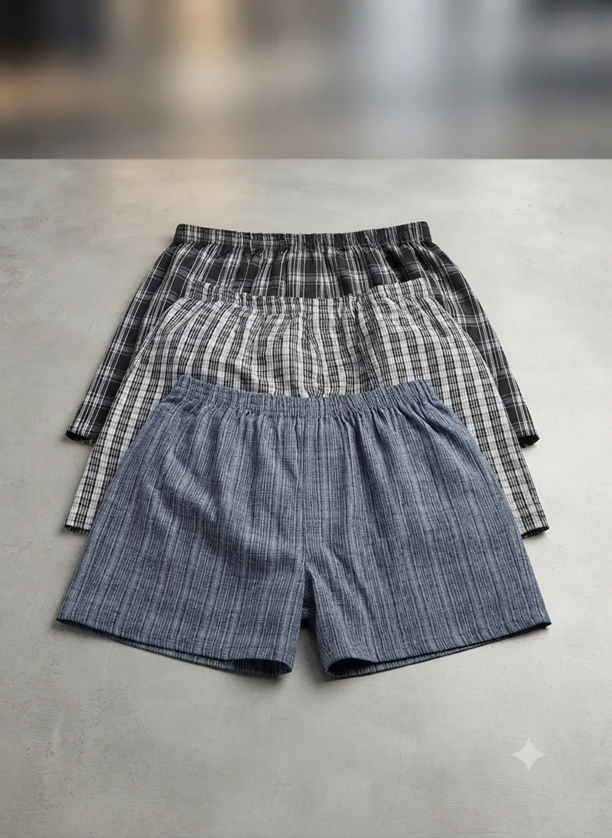 Power Club 3PC  Men's Ultimate Woven Boxers-Assorted Colors - Size M