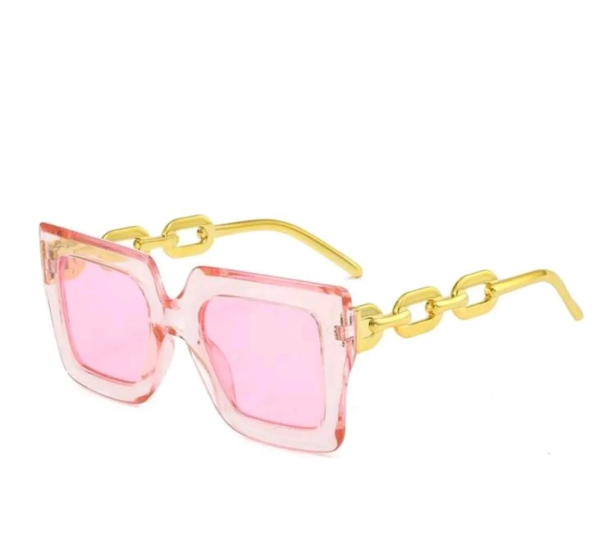 1 Pair Women's Square Dopamine Inspired Light Pink Fashion Glasses